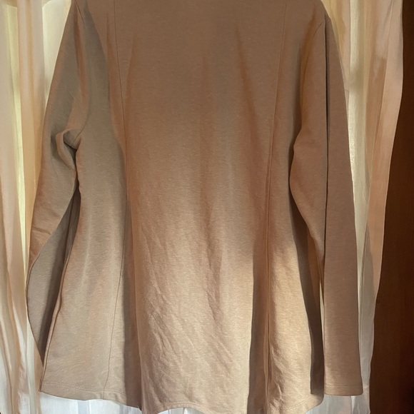 VENUS tan JACKET sharkbite hem TUNIC full zip pockets SIZE XL New - Picture 4 of 4
